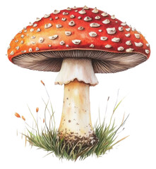 PNG Mushroom mushroom illustration realistic.