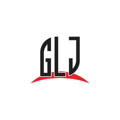 GLJ  letter logo design with white background in illustrator, vector logo modern alphabet font