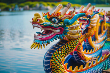 Fototapeta premium Beautiful holiday composition for celebrate chinese dragon boat festival