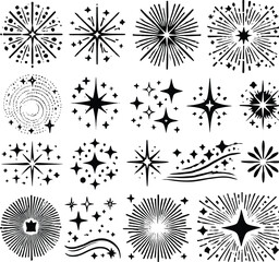 Set of star symbol. Multiple star icon for design