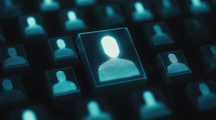Glowing Digital User Profiles  Online Community  Network Concept
