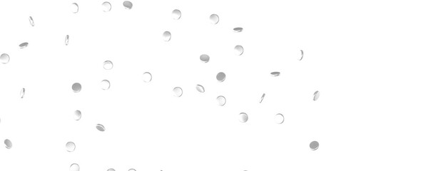 Euphoric Eruption: Magnificent 3D Illustration Showcasing Bursting silver Confetti