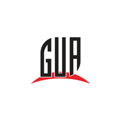 GUA  letter logo design with white background in illustrator, vector logo modern alphabet font