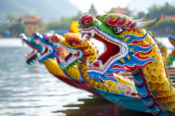 Fototapeta premium Beautiful holiday composition for celebrate chinese dragon boat festival