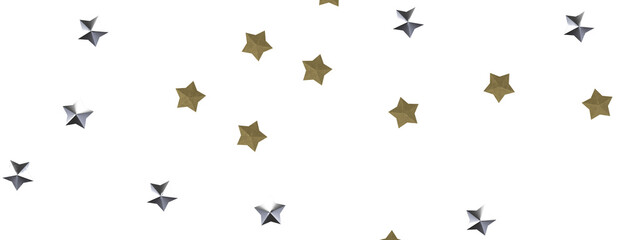 Heavenly Showers: 3D Gold Stars Rain Illustration Transcends Imagination