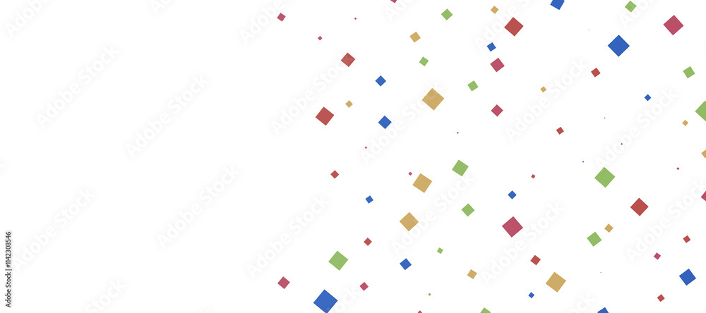 Poster multicolored paper confetti on transparent background. realistic confetti flying. colorful scattered