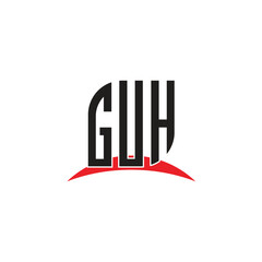 GUH  letter logo design with white background in illustrator, vector logo modern alphabet font