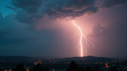 Lightning weather theme. Generative ai.