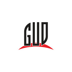 GUD  letter logo design with white background in illustrator, vector logo modern alphabet font