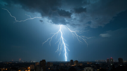 Lightning weather theme. Generative ai.