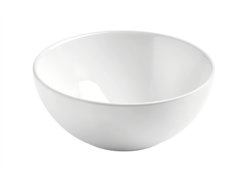 White round bowl isolated on transparent background