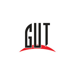 GUT  letter logo design with white background in illustrator, vector logo modern alphabet font