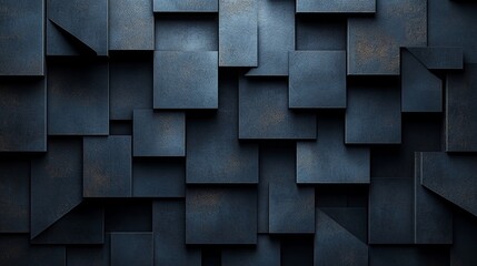 Black and white geometric pattern with seamless square tiles creates a 3D illusion, perfect for modern wallpaper design or architectural backdrop