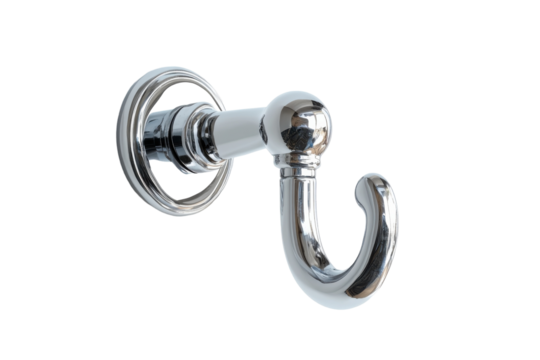 Stylish chrome wall hook adding elegance to a minimalist interior design