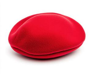 Stylish red beret hat, perfect for any fashionable outfit.