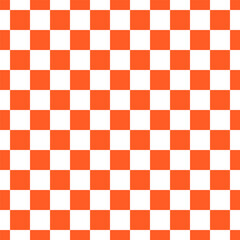 Seamless pattern with orange and white chess squares