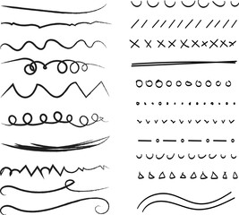 Hand drawn doodle brush lines image