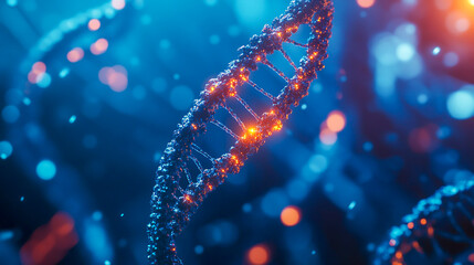 Microscopic View of Genetically Engineered Cells in Futuristic Biotechnology