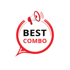 Best combo banner, modern speech bubble icon design with megaphone template. word concept vector illustration.