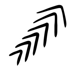 Arrow line sketch doodle with hand drawn style