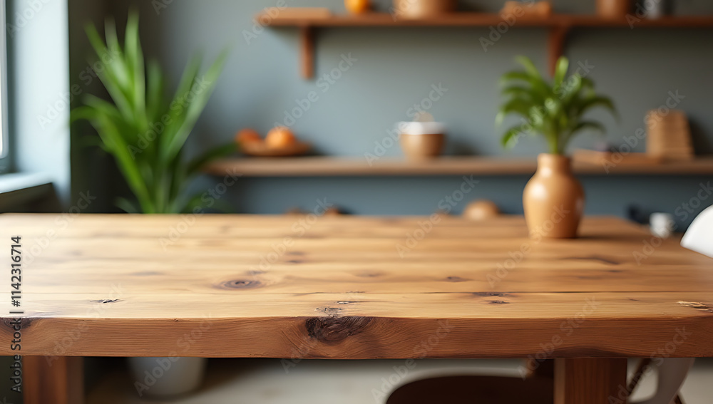 Poster a real wood tabletop adds warmth and texture to a modern space, ideal for product displays or visual