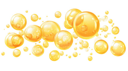 Yellow bubbles, transparent background