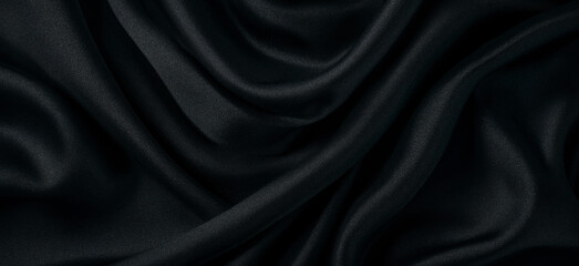 Obraz premium Black fabric background with a cross-sectional texture.