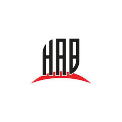 HAB letter logo design with white background in illustrator, vector logo modern alphabet font