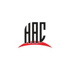 HAC letter logo design with white background in illustrator, vector logo modern alphabet font
