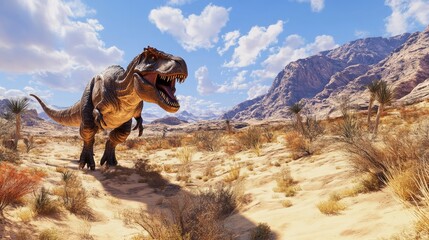 Tyrannosaurus Rex in Desert Landscape 