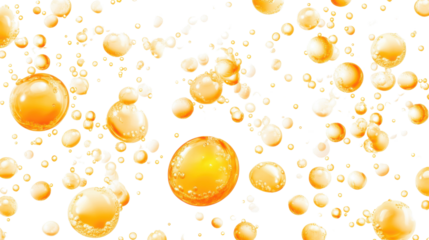 Yellow bubbles, transparent background