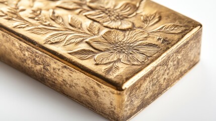 Fototapeta premium Detailed Gold Bullion Bar with Intricate Engravings