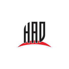 HAD letter logo design with white background in illustrator, vector logo modern alphabet font