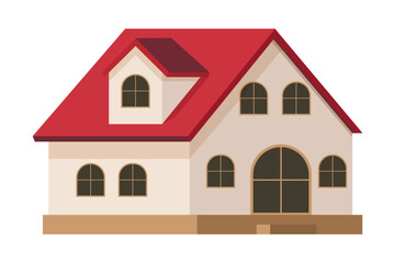 Beautiful House of All seasonal design with White background.