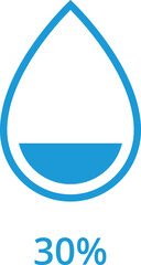 Water or liquids level percent icon. Water drop infographic elements. Vector illustration