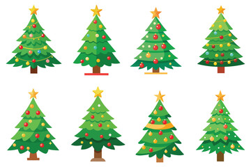 christmas tree illustration vector on white background