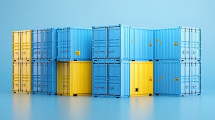 Modular self-assembling shipping containers, futuristic logistics innovation.