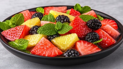 Refreshing Summer Fruit Salad with Mint and Berries