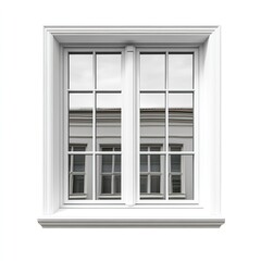 Elegant white window reflection urban architecture photography minimalist design exterior view modern aesthetic