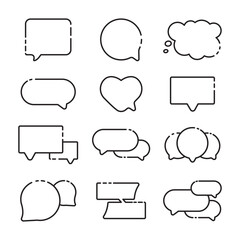 Fototapeta premium set of speech bubble, editable, line art icons