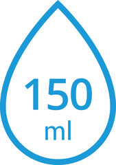 Water Capacity symbols. Milliliters, liters. Water drop infographic elements. Vector illustration
