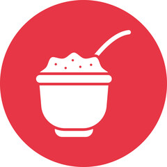 Cottage Cheese glyph circle icon