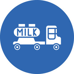 Milk Truck glyph circle icon