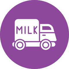 Milk Delivery glyph circle icon