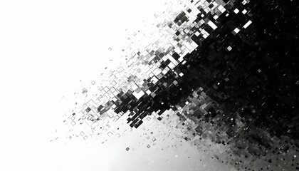 Abstract grayscale background with a dynamic pixelated design, ideal for modern tech or digital presentations.