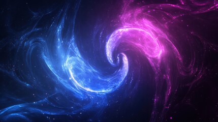 Celestial Swirl A Cosmic Dance of Blue and Purple Nebulae