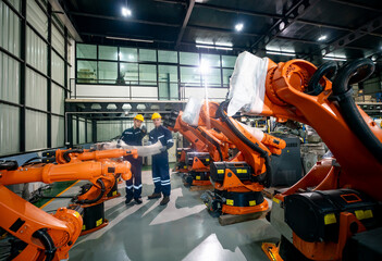 Robotic Arms in a Manufacturing Facility Demonstrate Advanced Automation Techniques