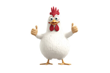 a cartoon chicken with two thumbs up