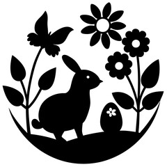 Springtime Splendor and Easter Cheer vector silhouette