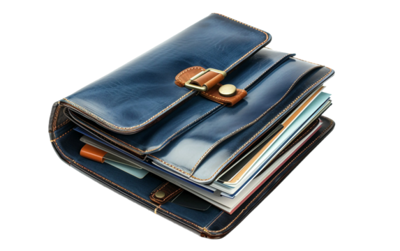 Tote Bag with Business Card Slot on transparent background PNG.